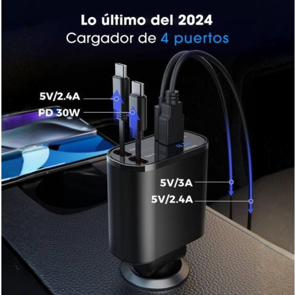 Cargador - ChargeGo 4 en 1