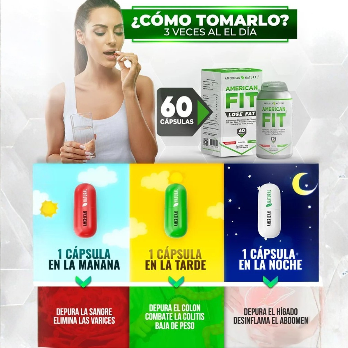 American FIT (60 Capsulas) – Adelgazante + Anti Ansiedad